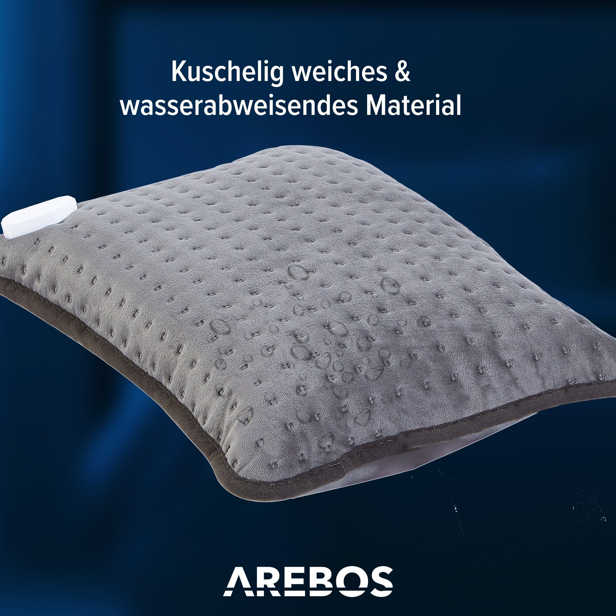 Arebos Heizkissen elektrisch Wärmekissen mit Füllung 6 Heissstufen 44 x 33 x 14 cm 100 W, Kabellänge: 2,4 m