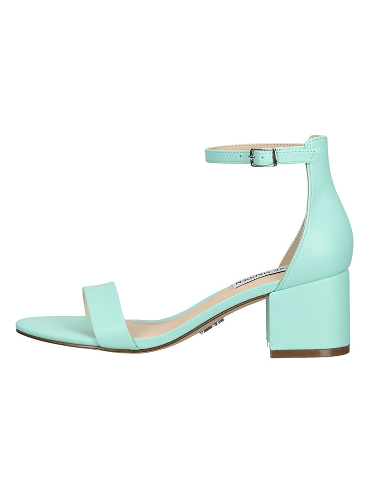 Steve Madden Leder-Sandaletten in Türkis günstig kaufen