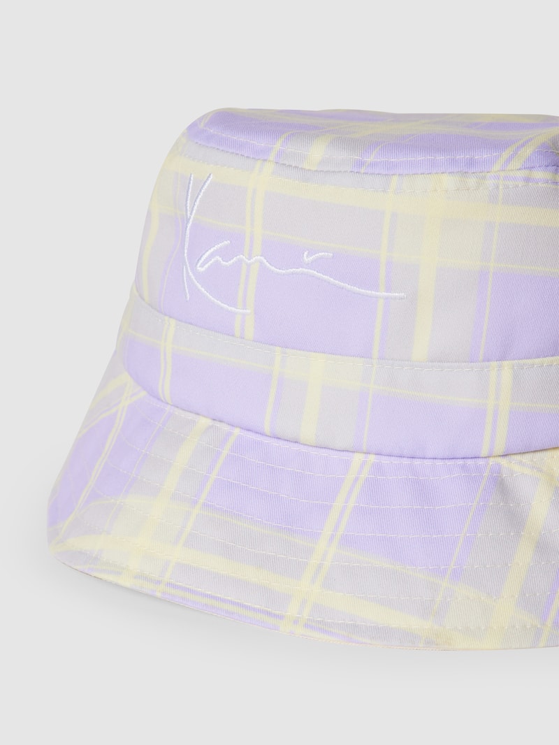 Bucket Hat mit Tartan-Karo in lila