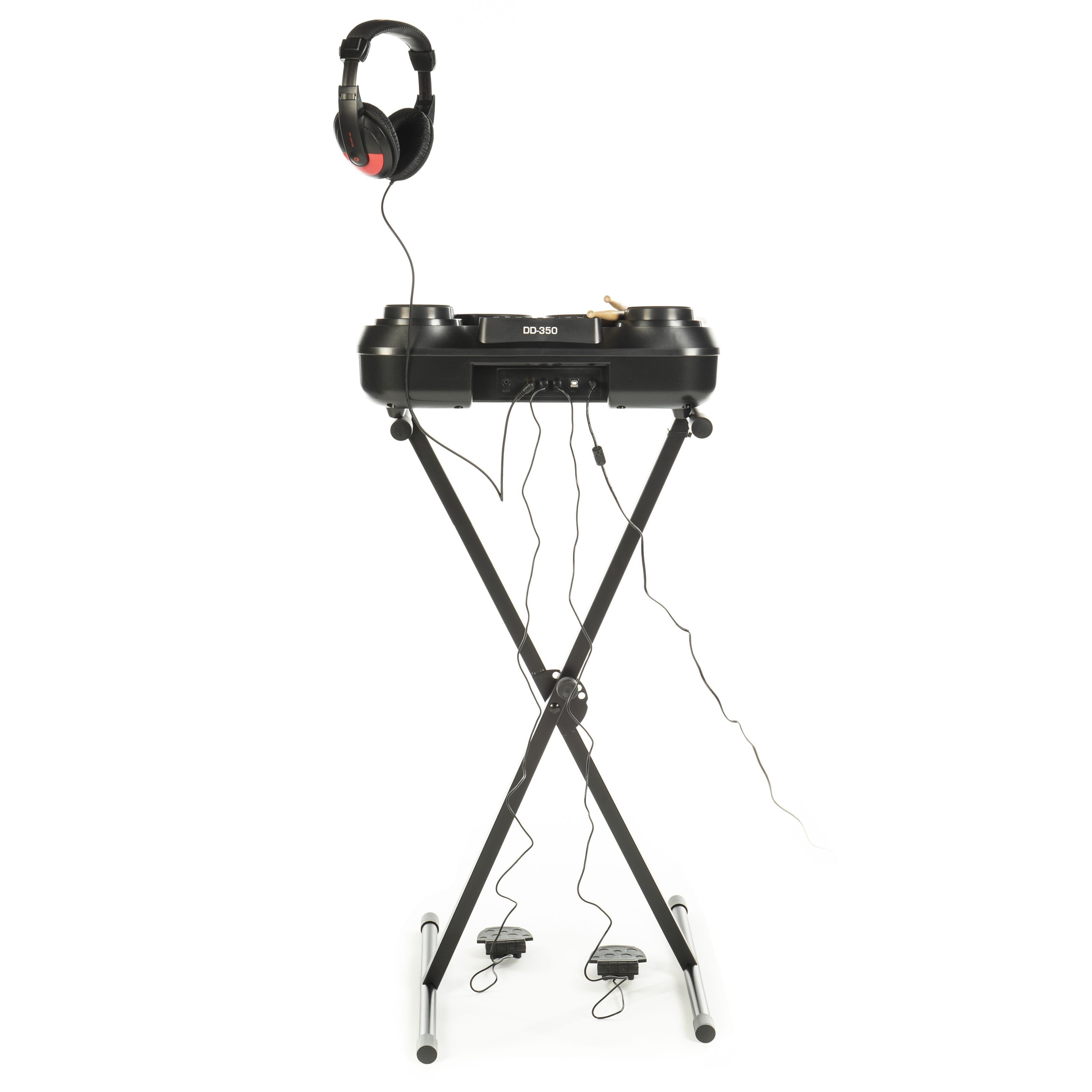 FAME E-Drum, Digital Drum, Elektronisches Schlagzeug anschlagsdynamisch mit Fußtas