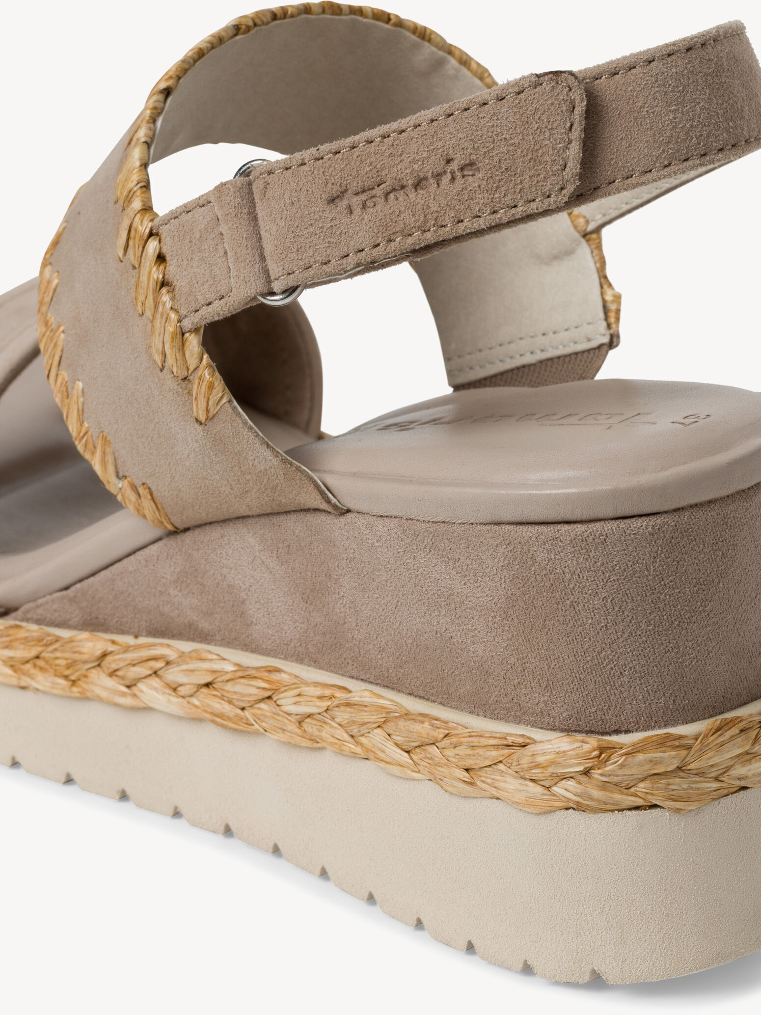 Sandale à talon en cuir - beige