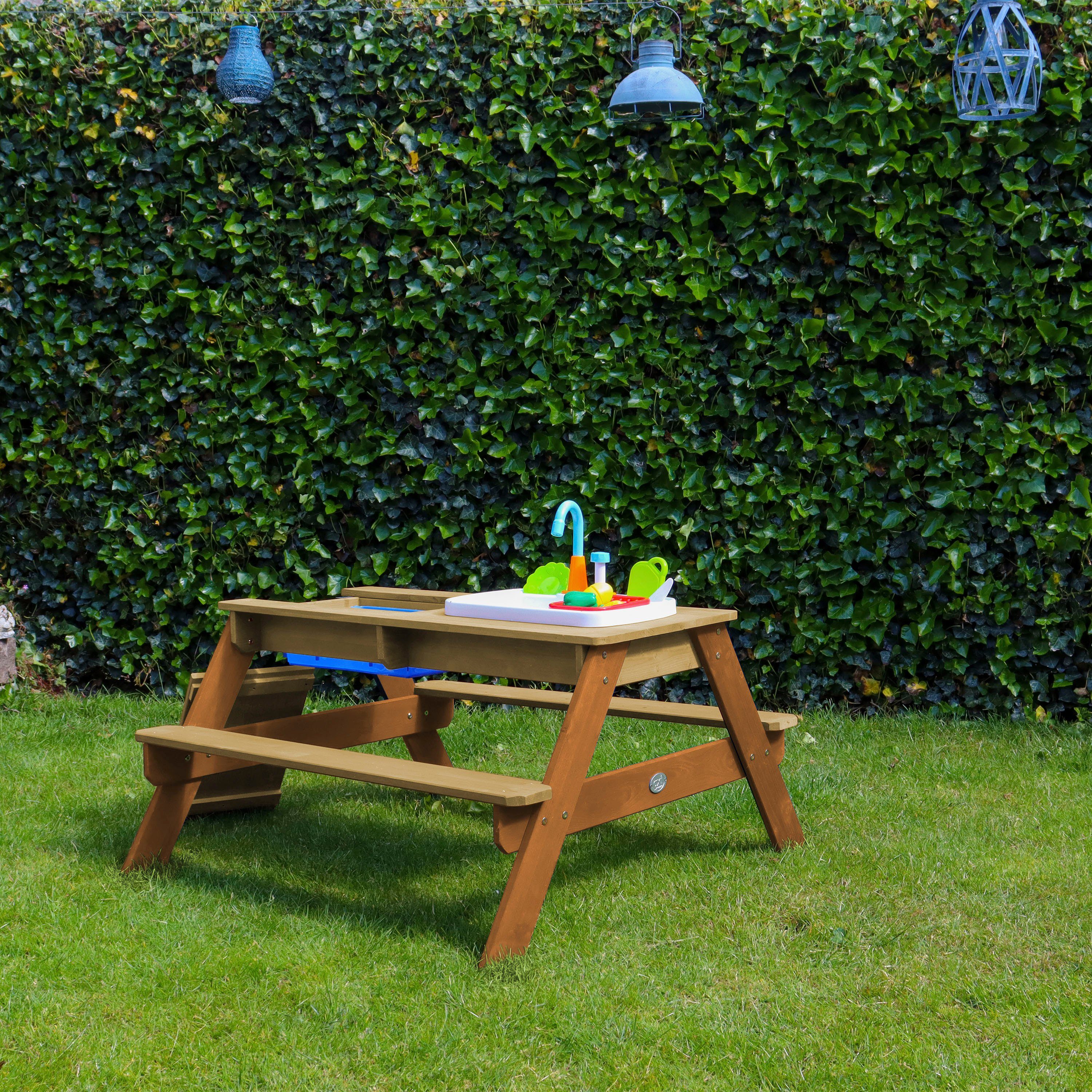AXI Garten-Kindersitzgruppe, Picknicktisch mit Spielküchenspüle