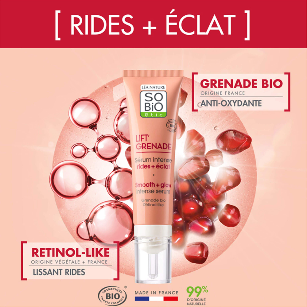LÉA NATURE SO BiO étic Sérum intense rides + éclat, Lift' Grenade Sérum