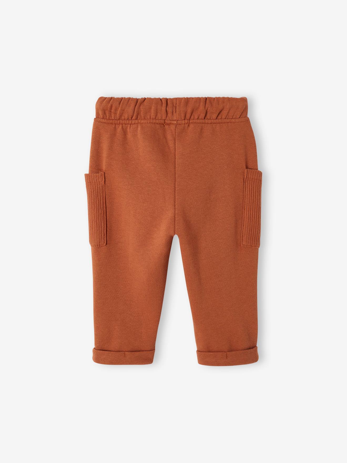 Pantalon bébé en molleton acajou