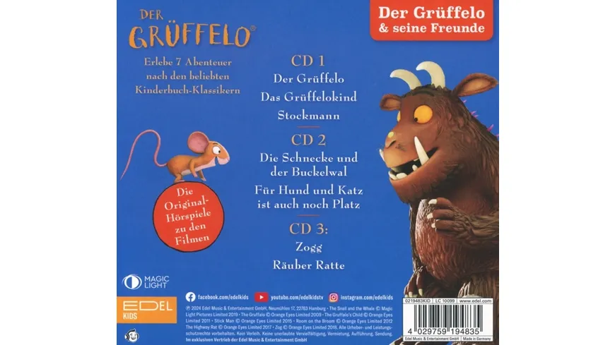 Hörspiel-Box mit Blumentütchen Grüffelo & Seine Freund