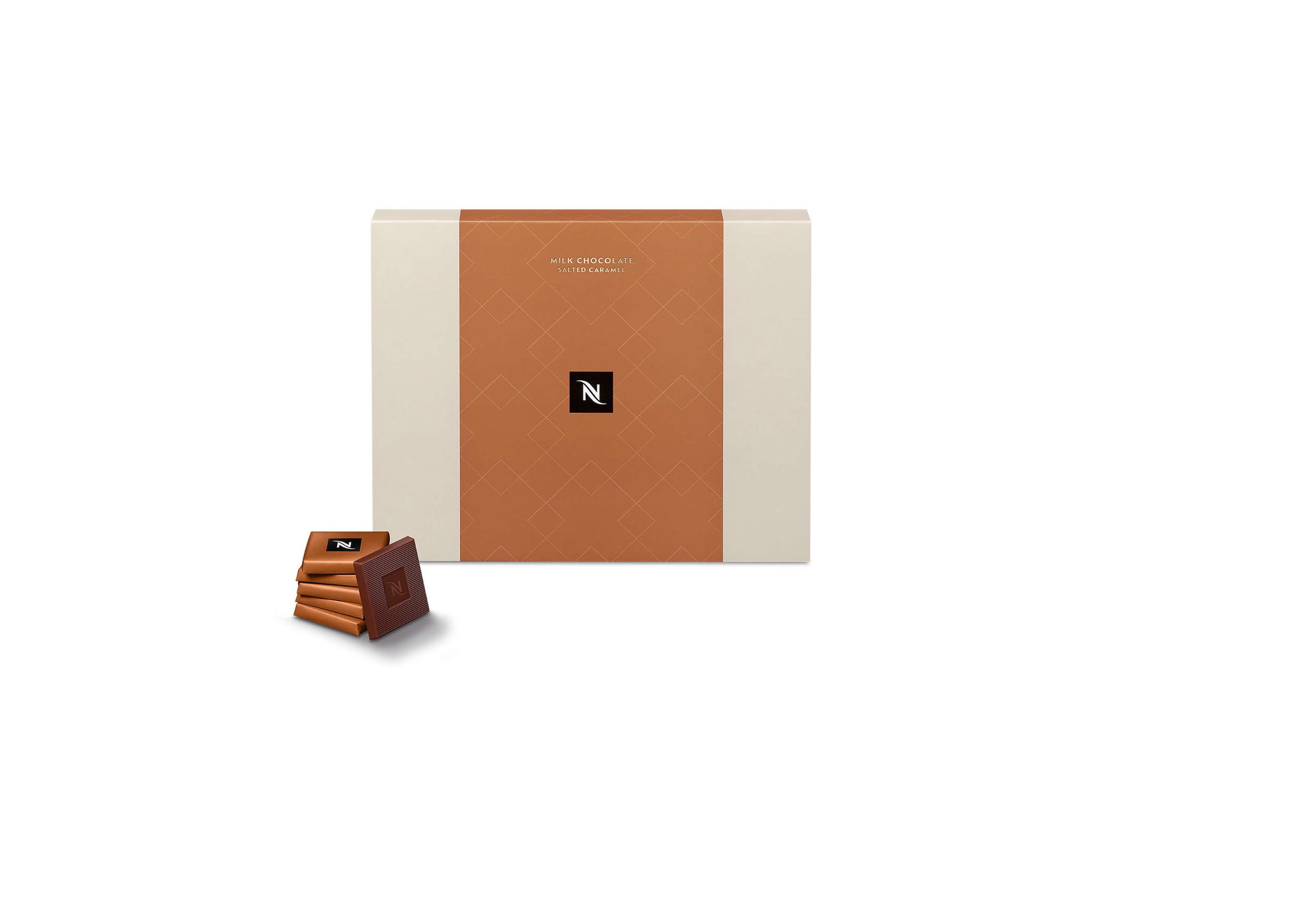 Carrés de Chocolat au Lait éclats de caramel salé