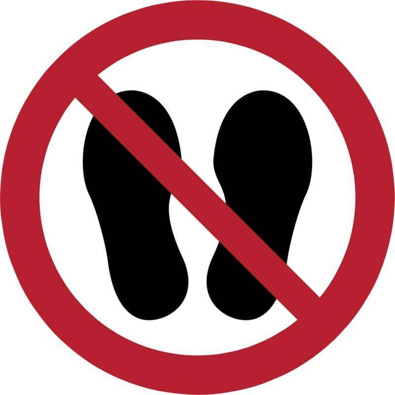 Djois Warnschild Betreten der Fläche verboten Klebstoff, einschraubbar PP (Polypropylen) 30 (B) x 0,14 (H) cm 3 Stück