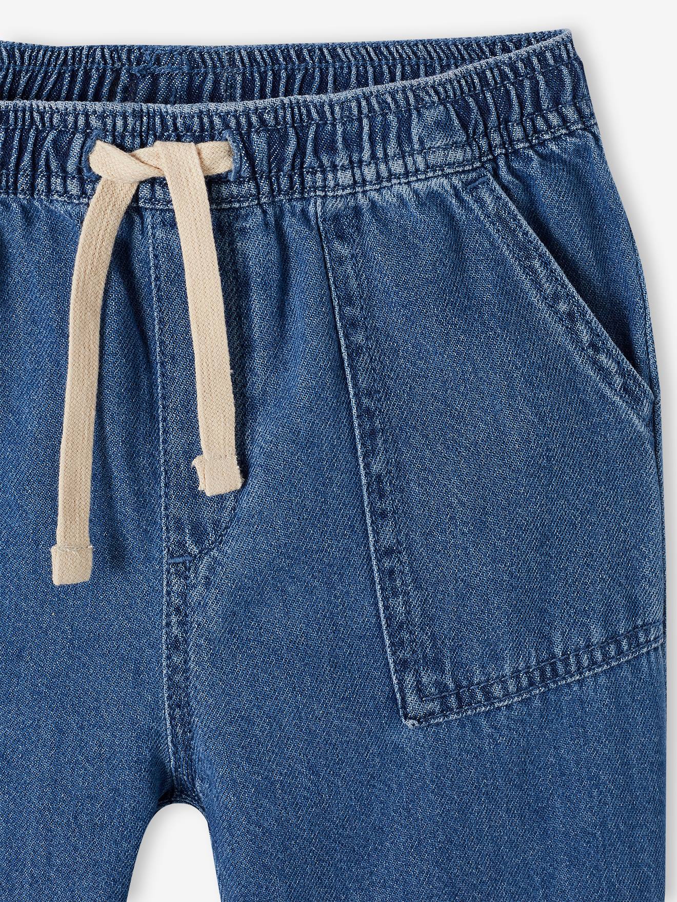 Vertbaudet Mädchen Loose-fit-Jeans mit Schlupfbund Oeko-Tex - blue stone