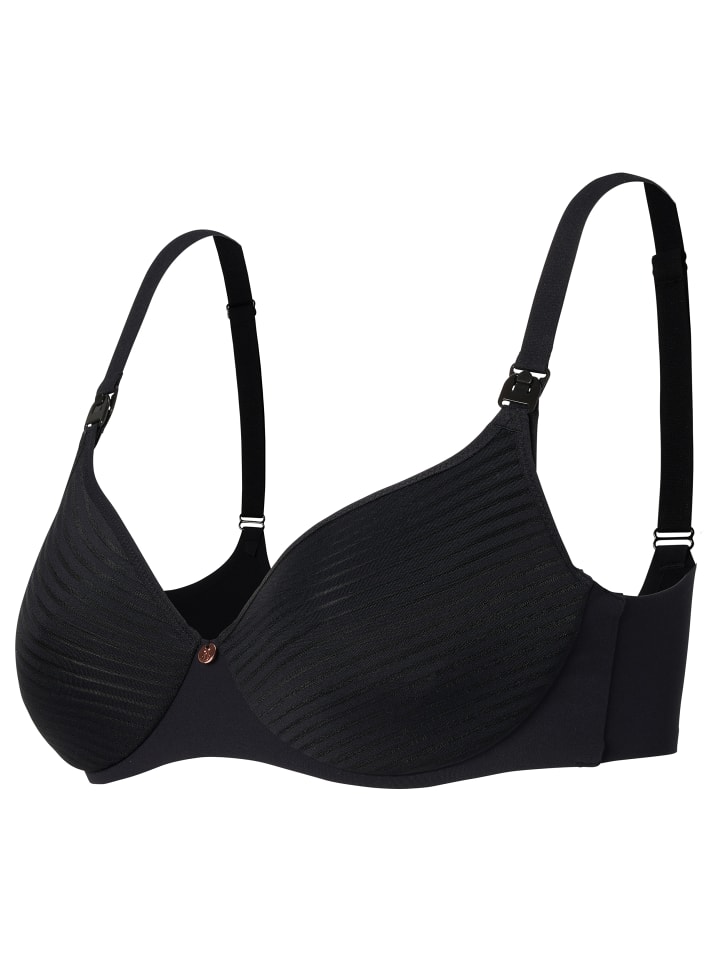 Noppies Gepolsterter Still-Bh Spacer Stripe Nursing Bra in Black günstig kaufen
