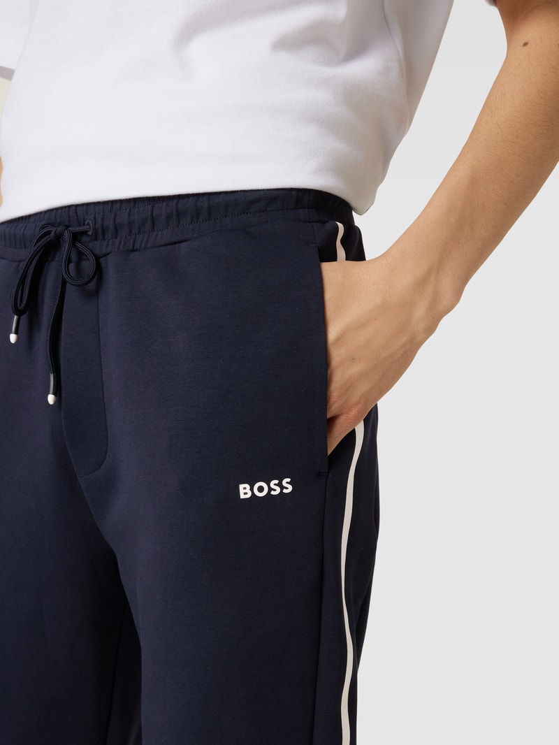 Sweatpants mit Label-Detail Modell 'Hadiko' in marineblau