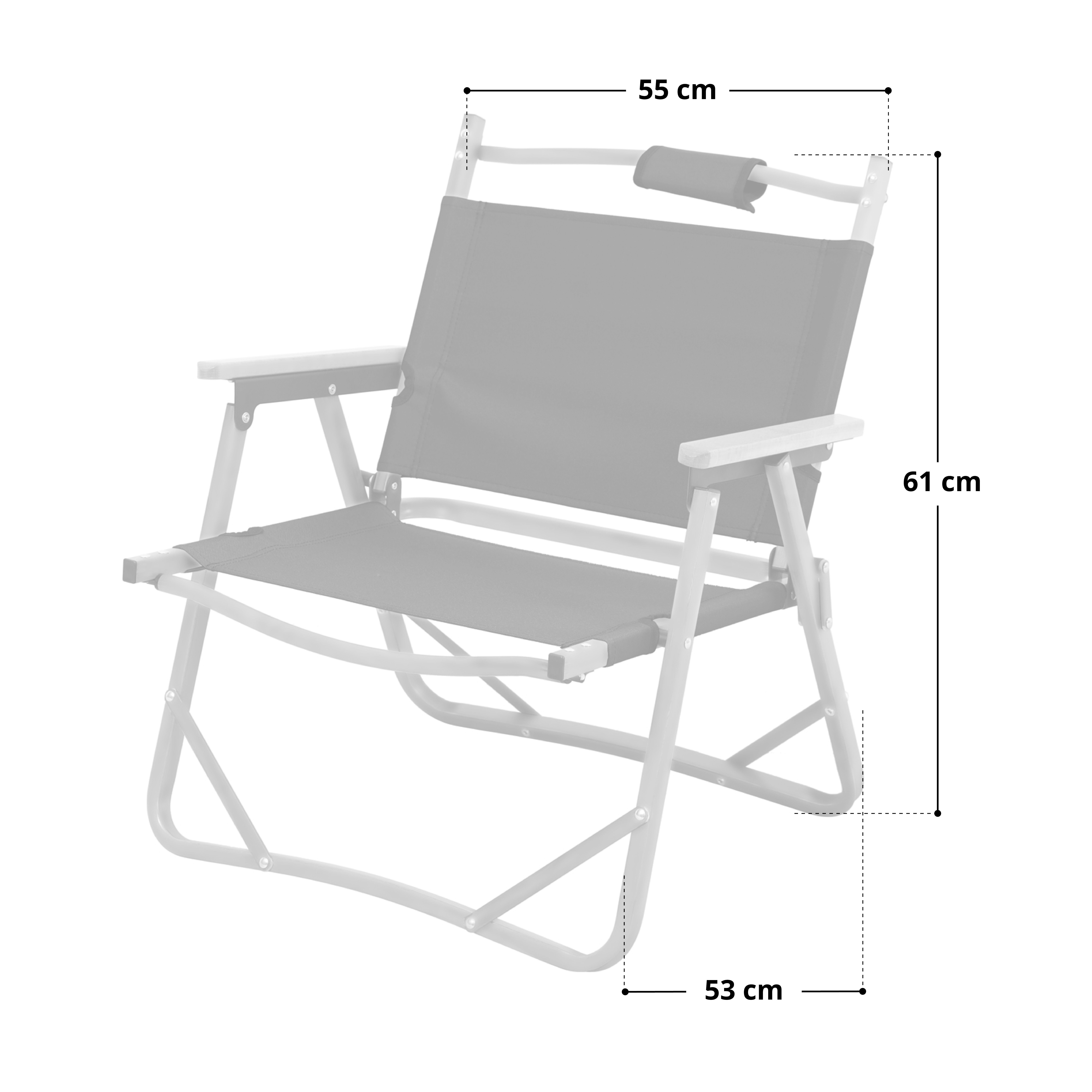 JAWINIO Campingstuhl, Outdoor, faltbar, mit Armlehnen, Faltstuhl, Dunkelgrün