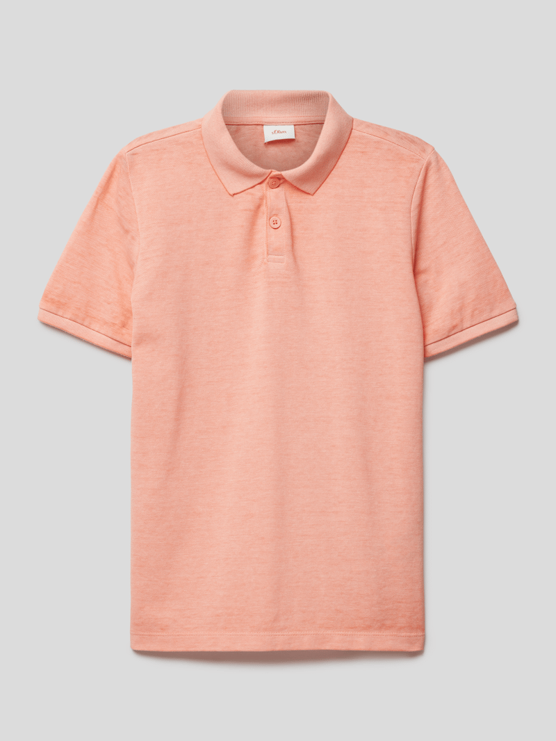 Poloshirt in melierter Optik in orange