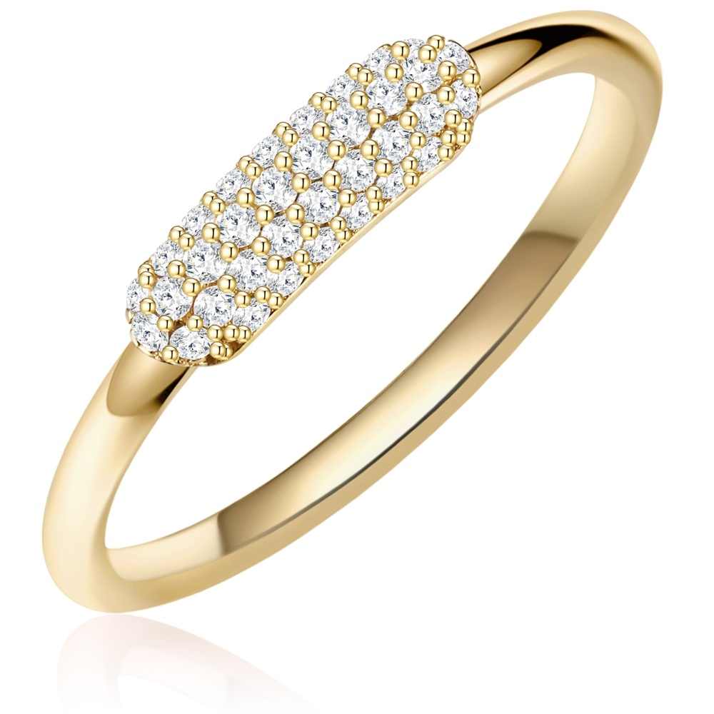 Glanzstücke München Bague en argent Argent sterling Oxyde de zirconium (CZ) en Or jaune Bague