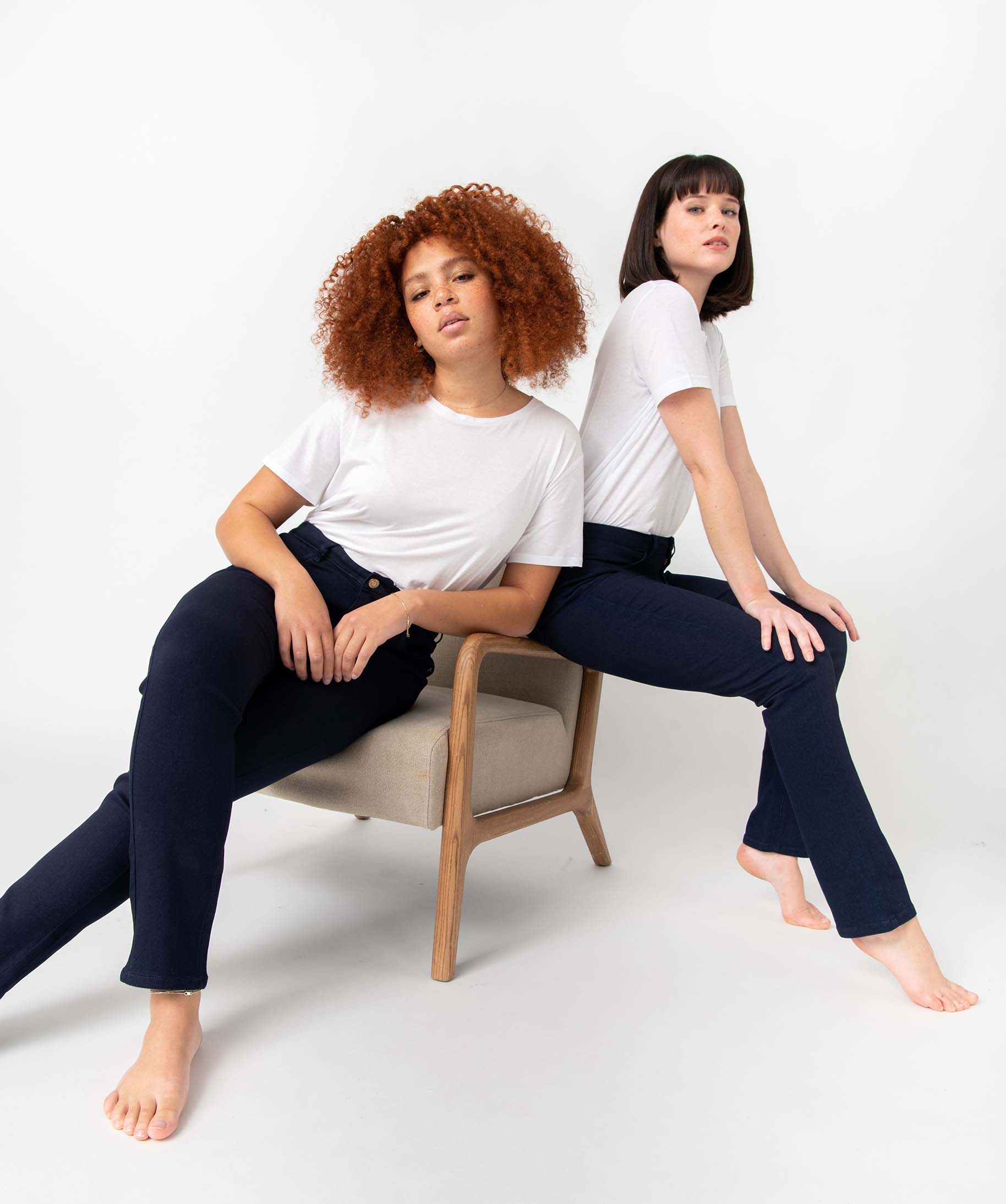 Pantalon femme coupe Regular taille normale blue black | GEMO