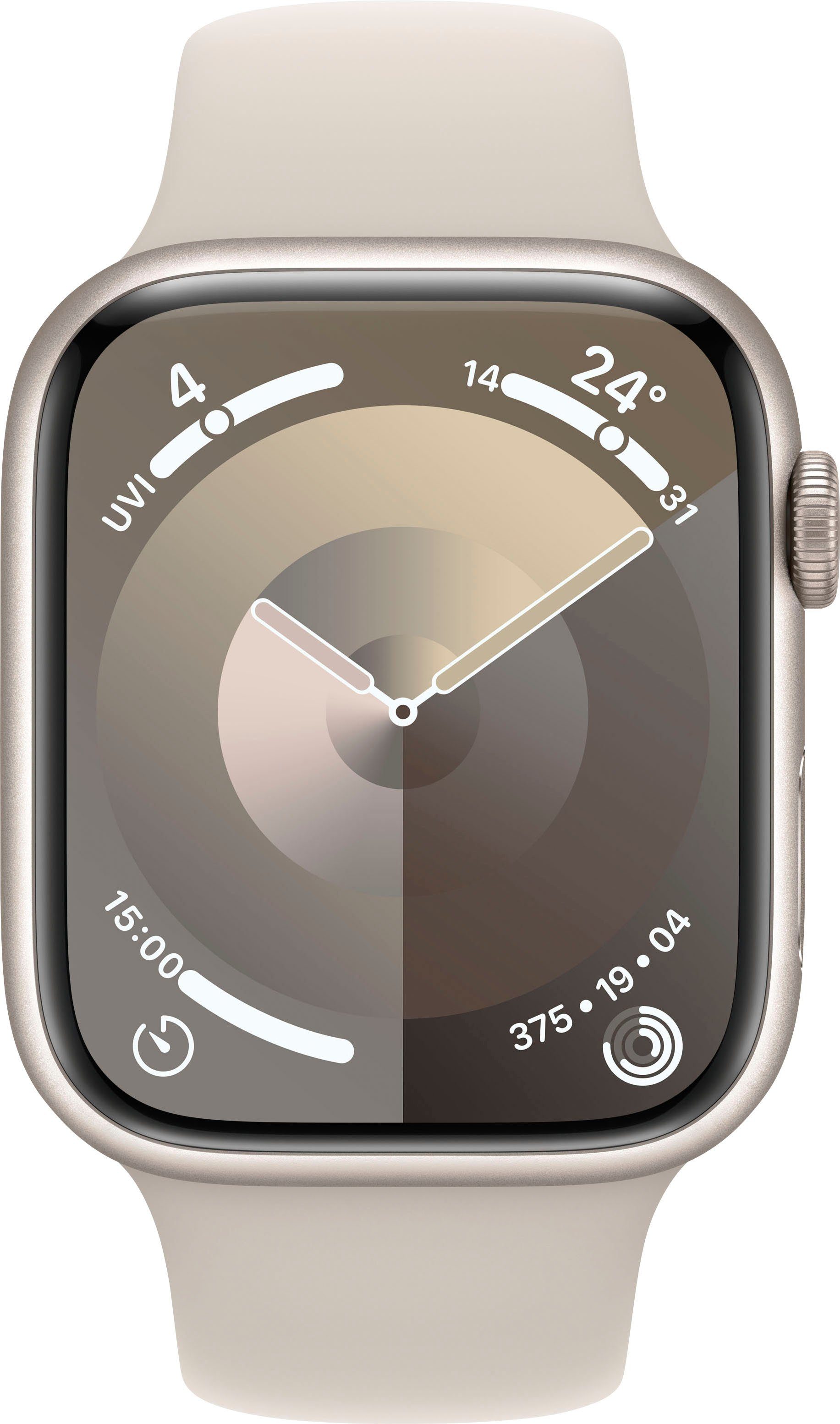 Apple Watch Series 9 GPS + Cellular 45mm Aluminium Smartwatch (4,1 cm/1,77 Zoll, Watch OS 10), Sport Band