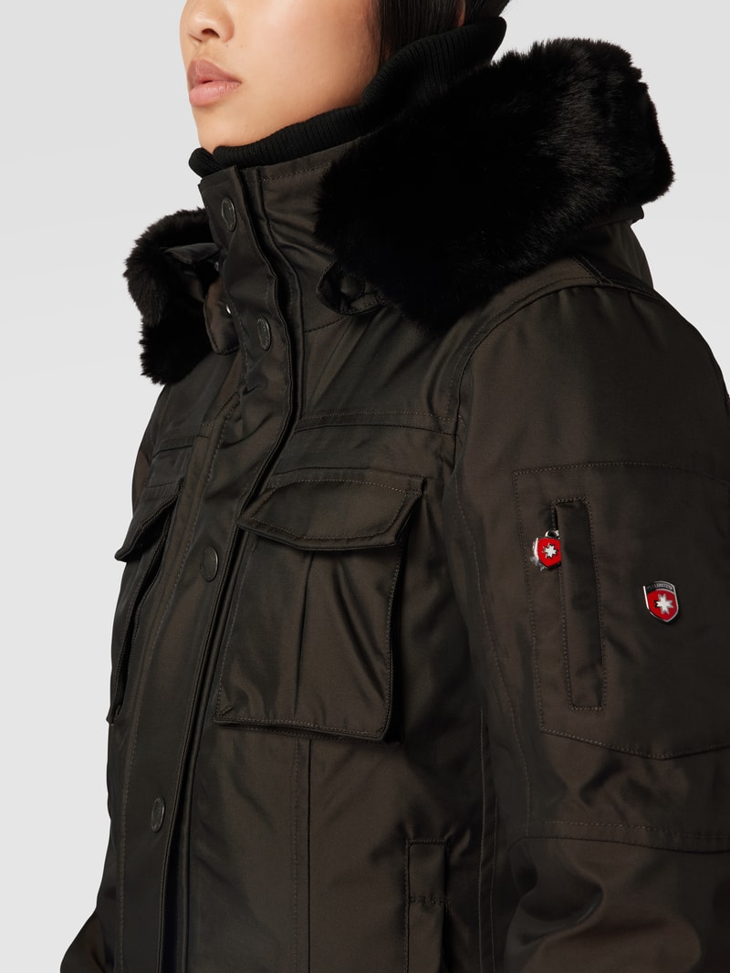 Funktionsjacke mit Label-Patch Modell 'Schneezauber' in dunkelbraun