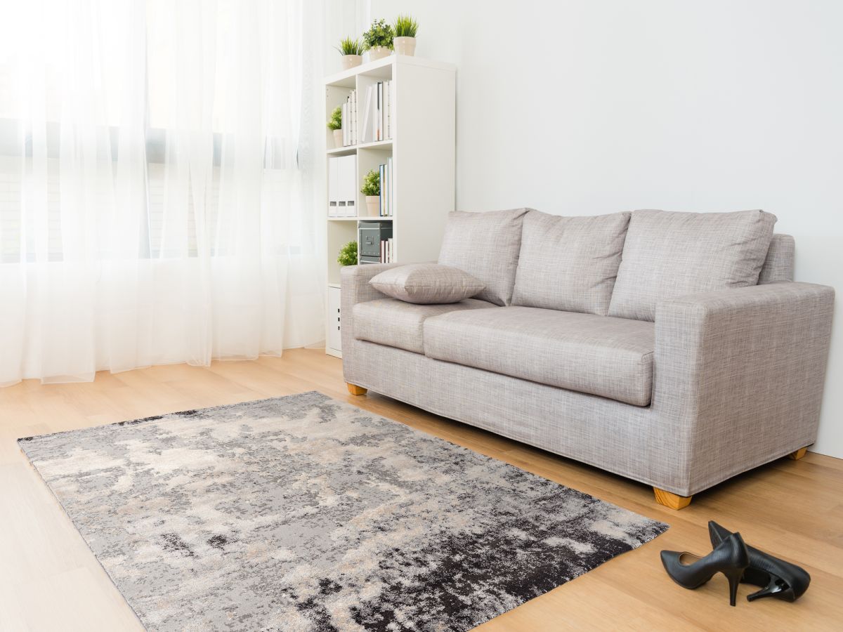 Webteppich Assoro Hellgrau 65 x 130 cm