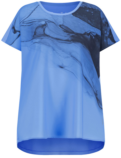 Kurzarmshirt mit Satin-Front