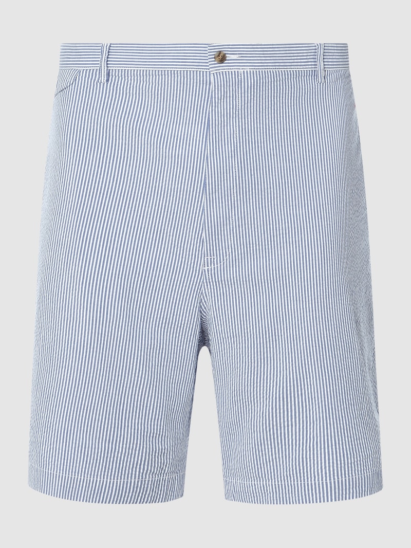 PLUS SIZE Classic Fit Shorts aus Seersucker Modell 'Bedford' in hellblau