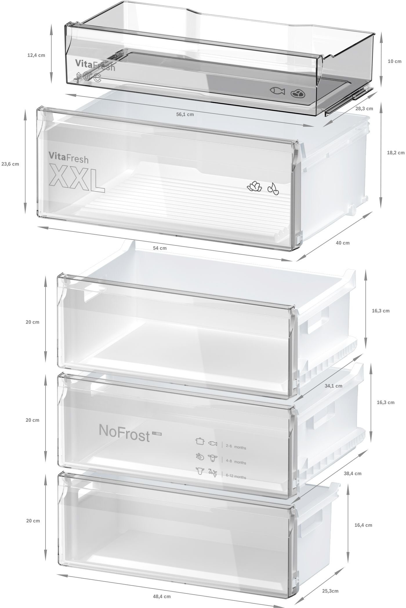 BOSCH Kühl-/Gefrierkombination KGN49VXDT, 203 cm hoch, 70 cm breit
