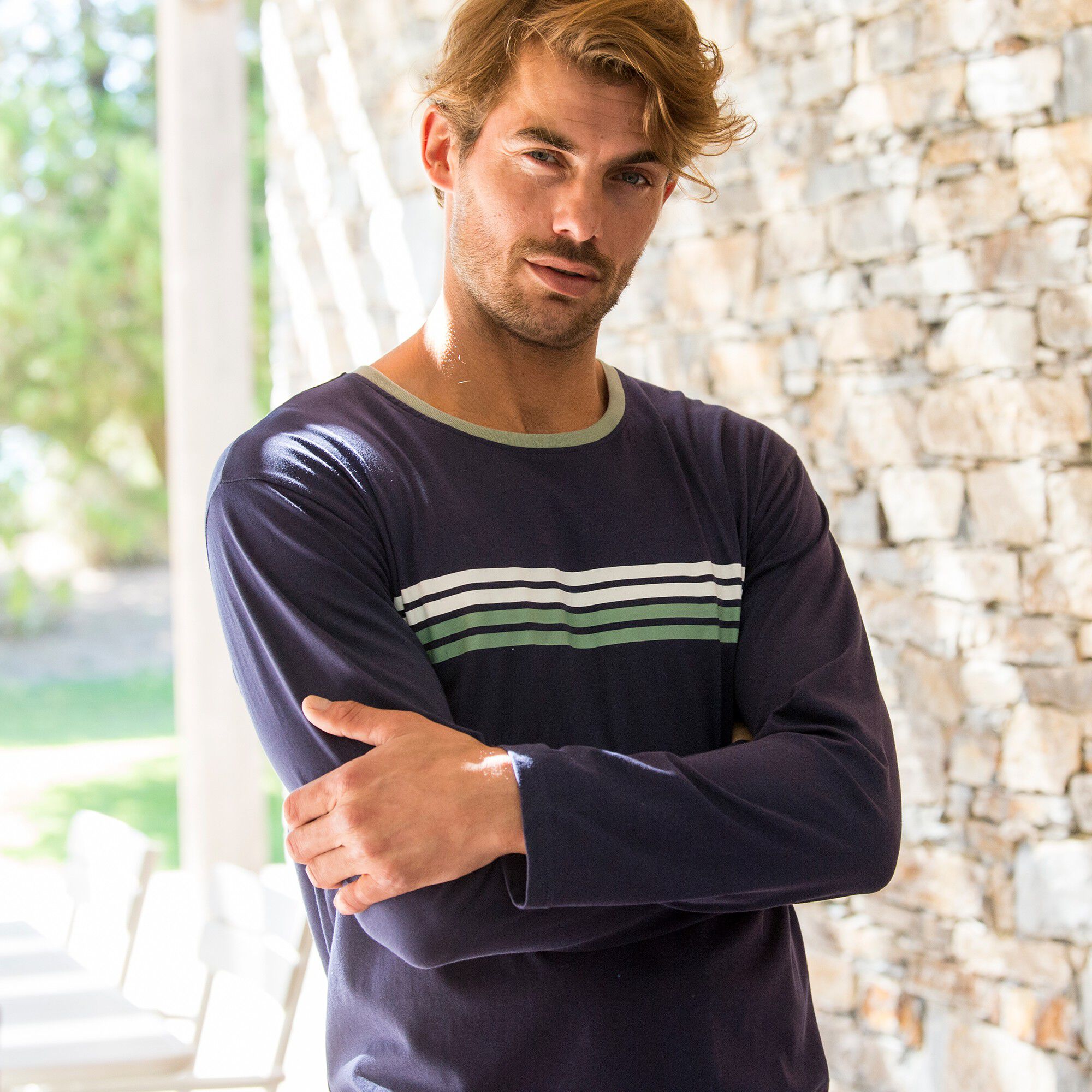 Tee-shirt pyjama rayé manches longues