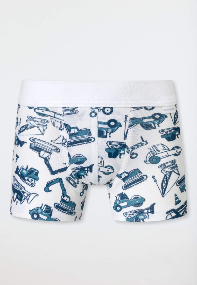 Shorts 2er-Pack Baustellendruck blau/weiß - Fine Rib