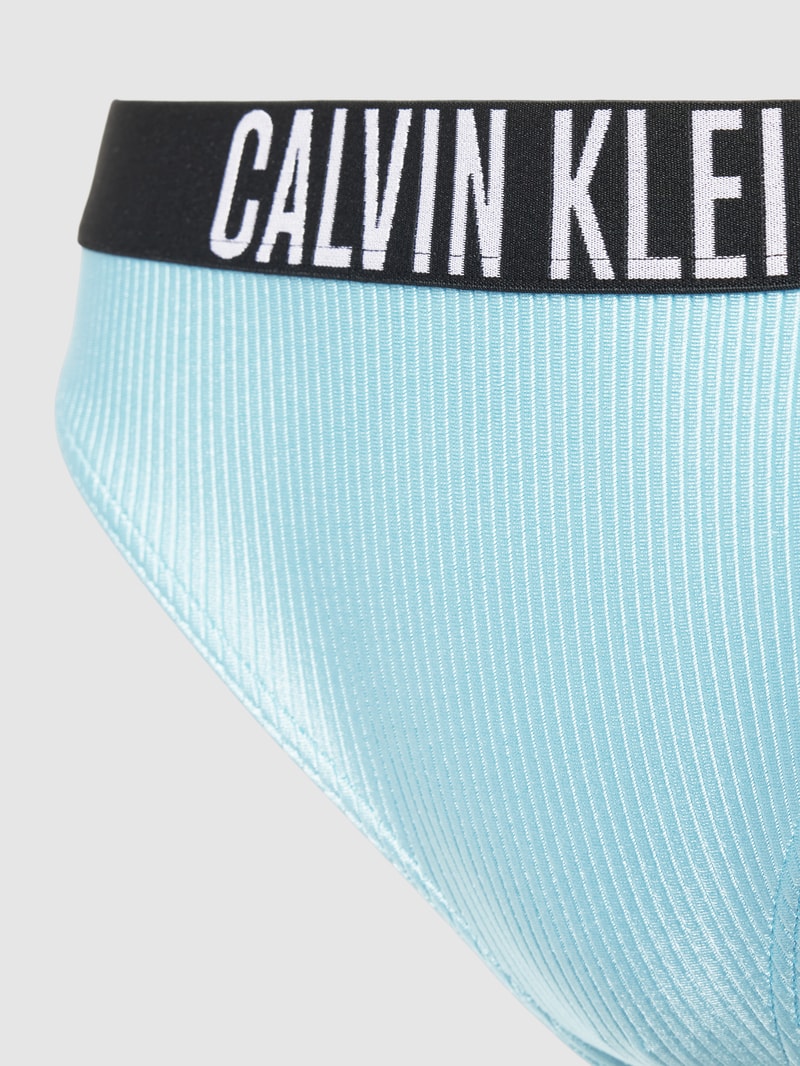 Bikini-Slip mit elastischem Logo-Bund Modell 'INTENSE POWER' in ozean blau