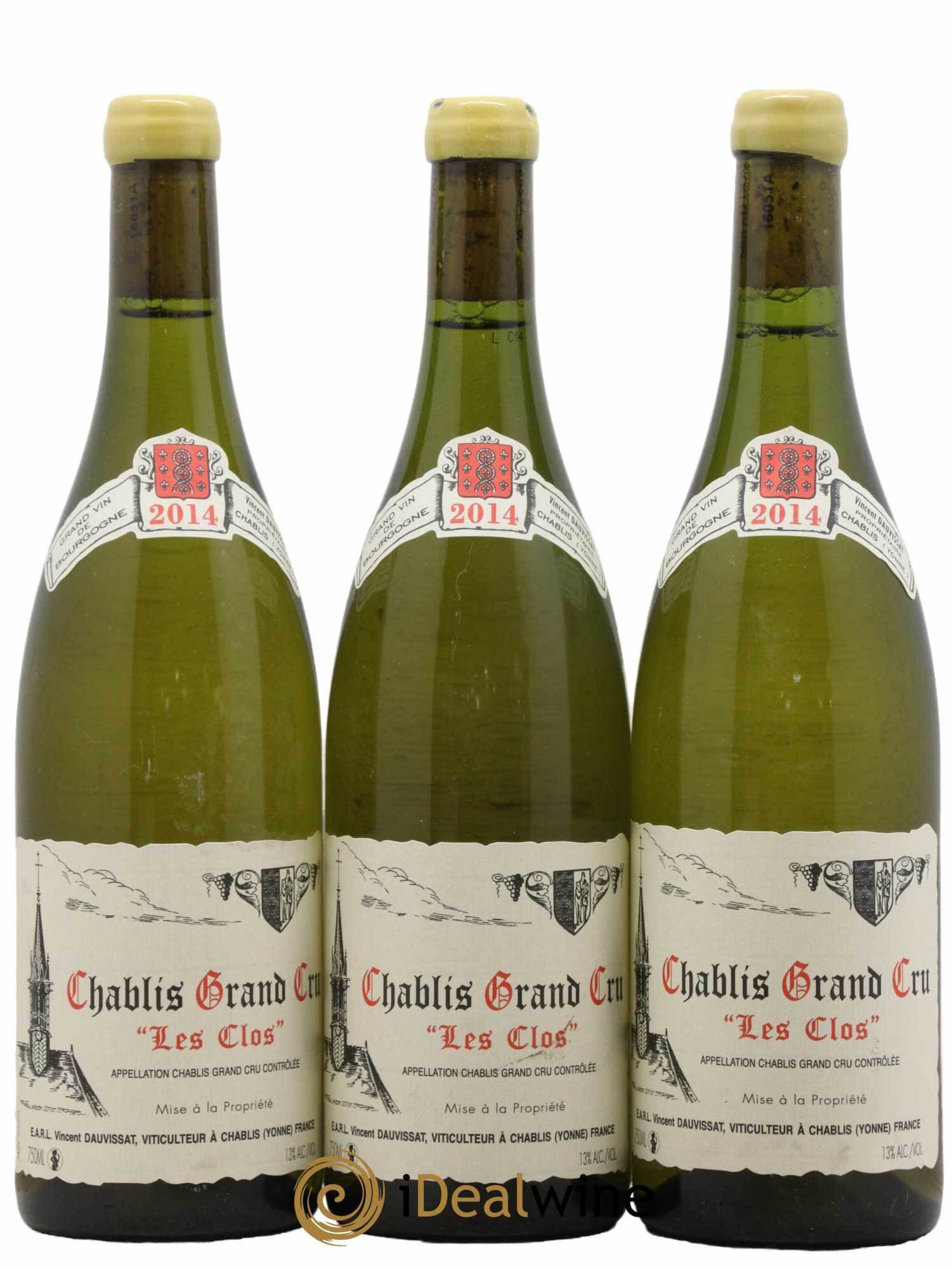 Chablis Grand Cru Les Clos Vincent Dauvissat (Domaine)  2014 - Lot de 3 Bouteilles