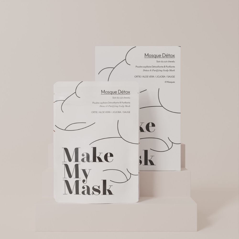 makemymask Masque Détox/Cheveux Gras - pack de 4 masques Masque capillaire