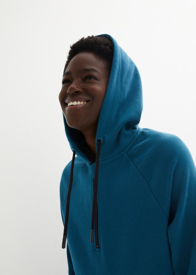 Sweat-Longshirt mit Kapuze