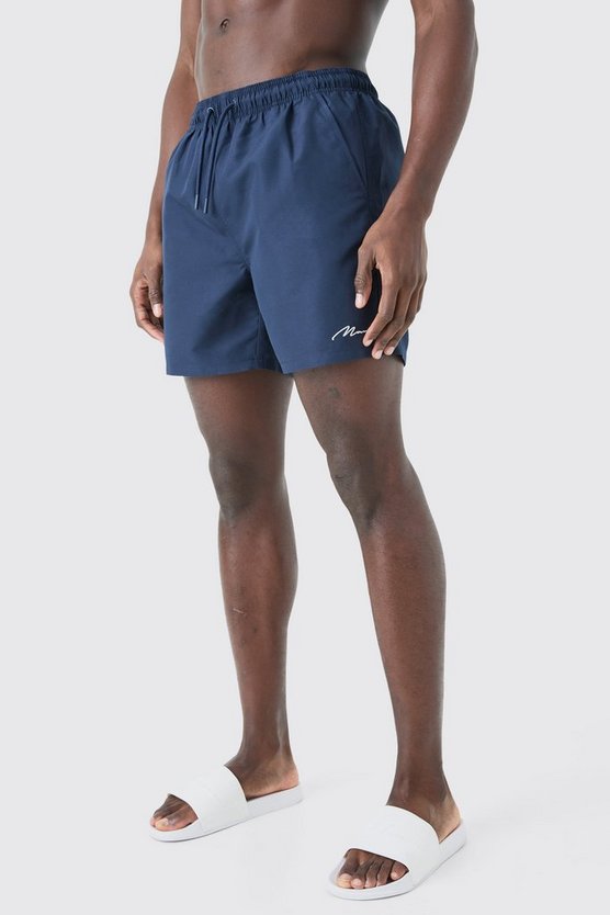 Man Signature mittellange Badehose