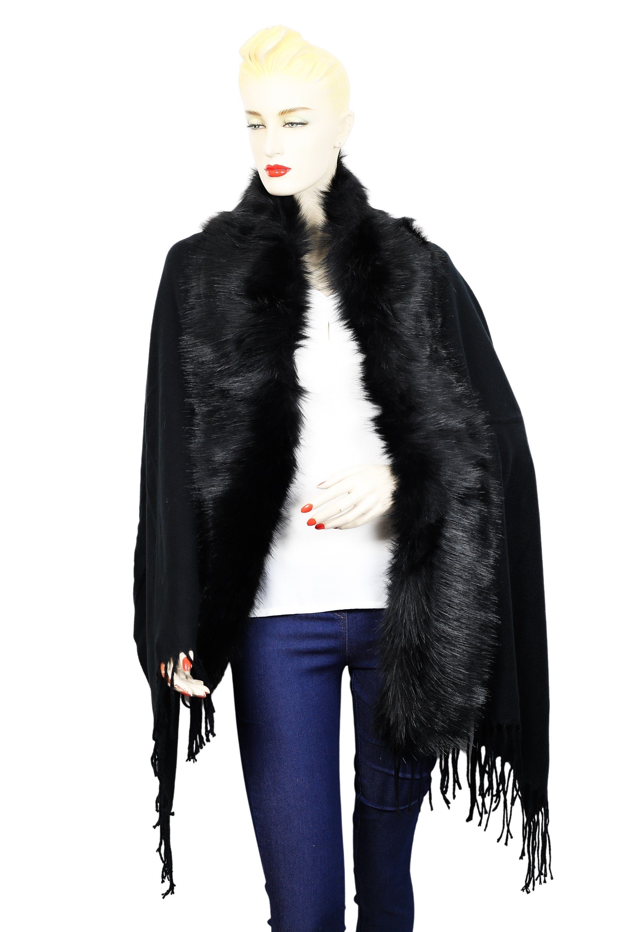 COLLEZIONE ALESSANDRO XXL-Schal Elegant, (1-St), Poncho aus weichem Stoff