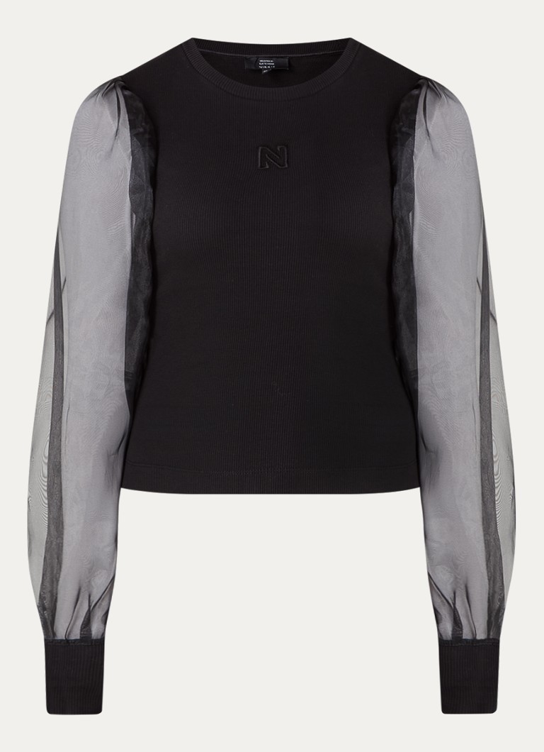 NIKKIE Dessau -ribboneulepusero, jossa logobrodeeraus ja pallohihat