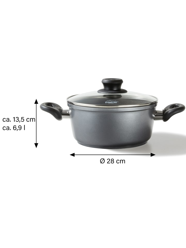Stoneline Kochtopf | mit Deckel in Anthrazit | 28cm günstig kaufen Ø 28 cm