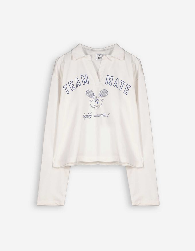 Cropped Langarmshirt - Print
