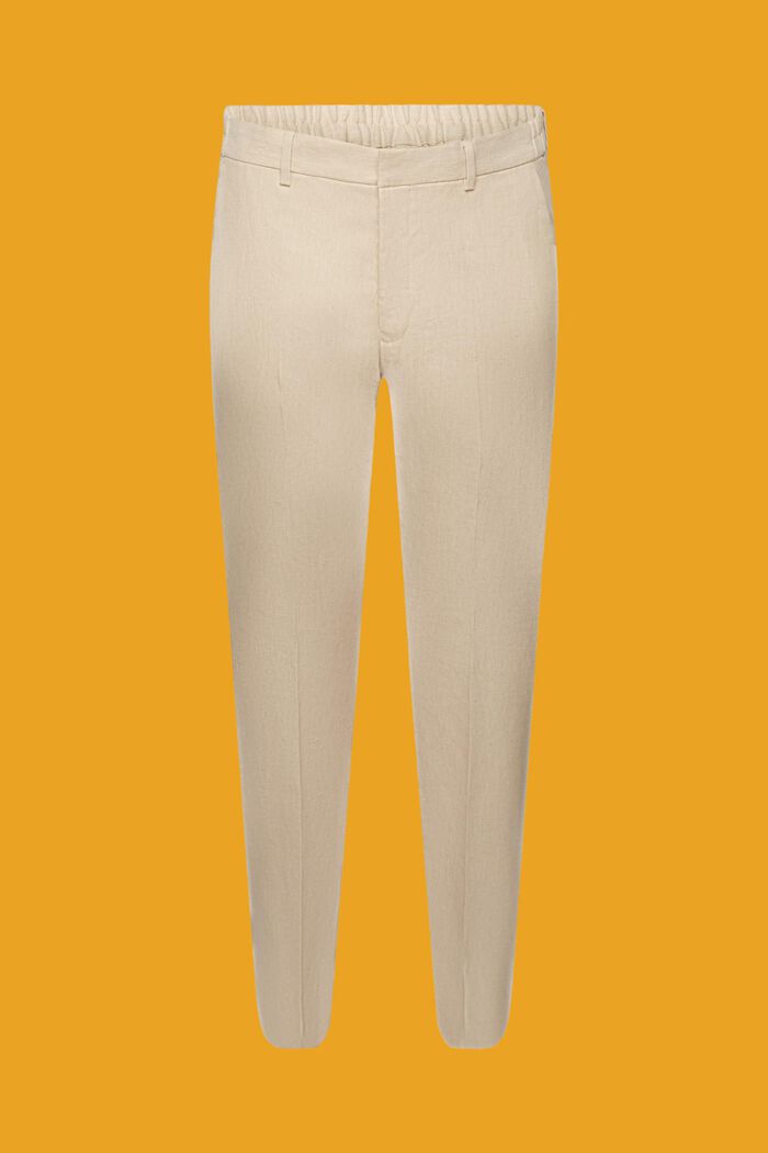 Schmal geschnittene Hose aus Baumwoll-Leinen-Mix