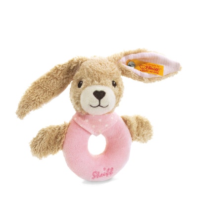 Hoppel Hase Greifling mit Rassel, 12 cm, rosa