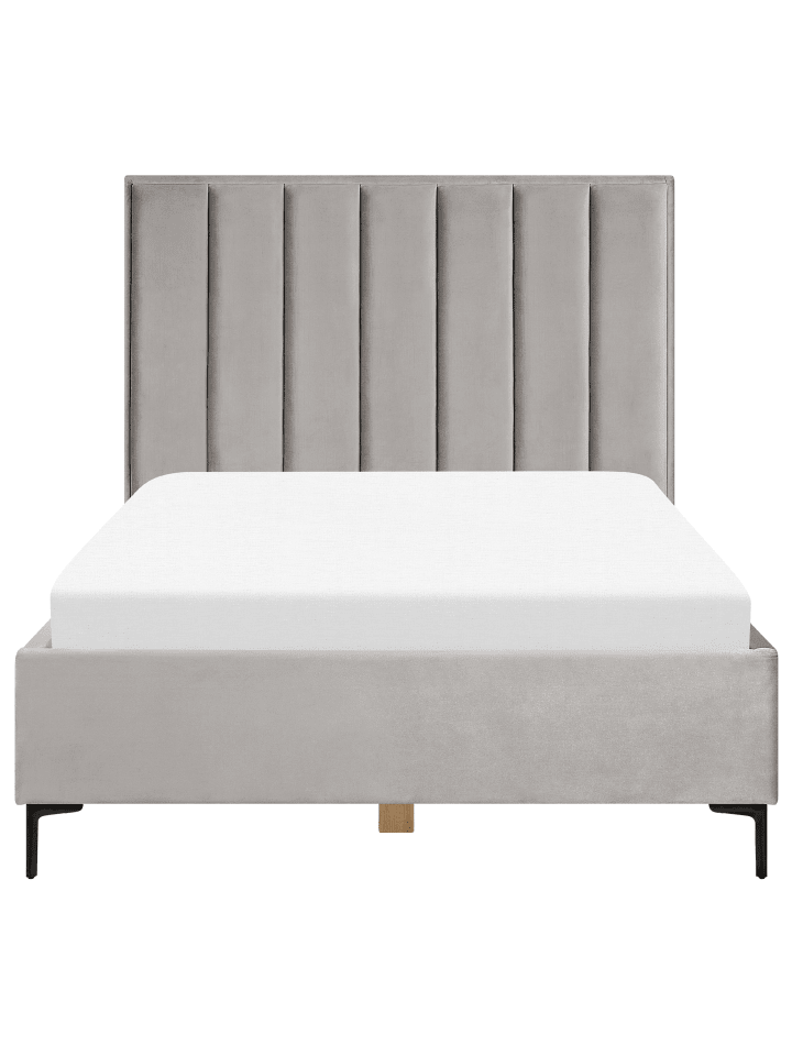 Beliani Schlafzimmer Set SEZANNE in Grau/Schwarz - (W) 150 x (H) 142 x (L) 215 cm günstig kaufen onesize