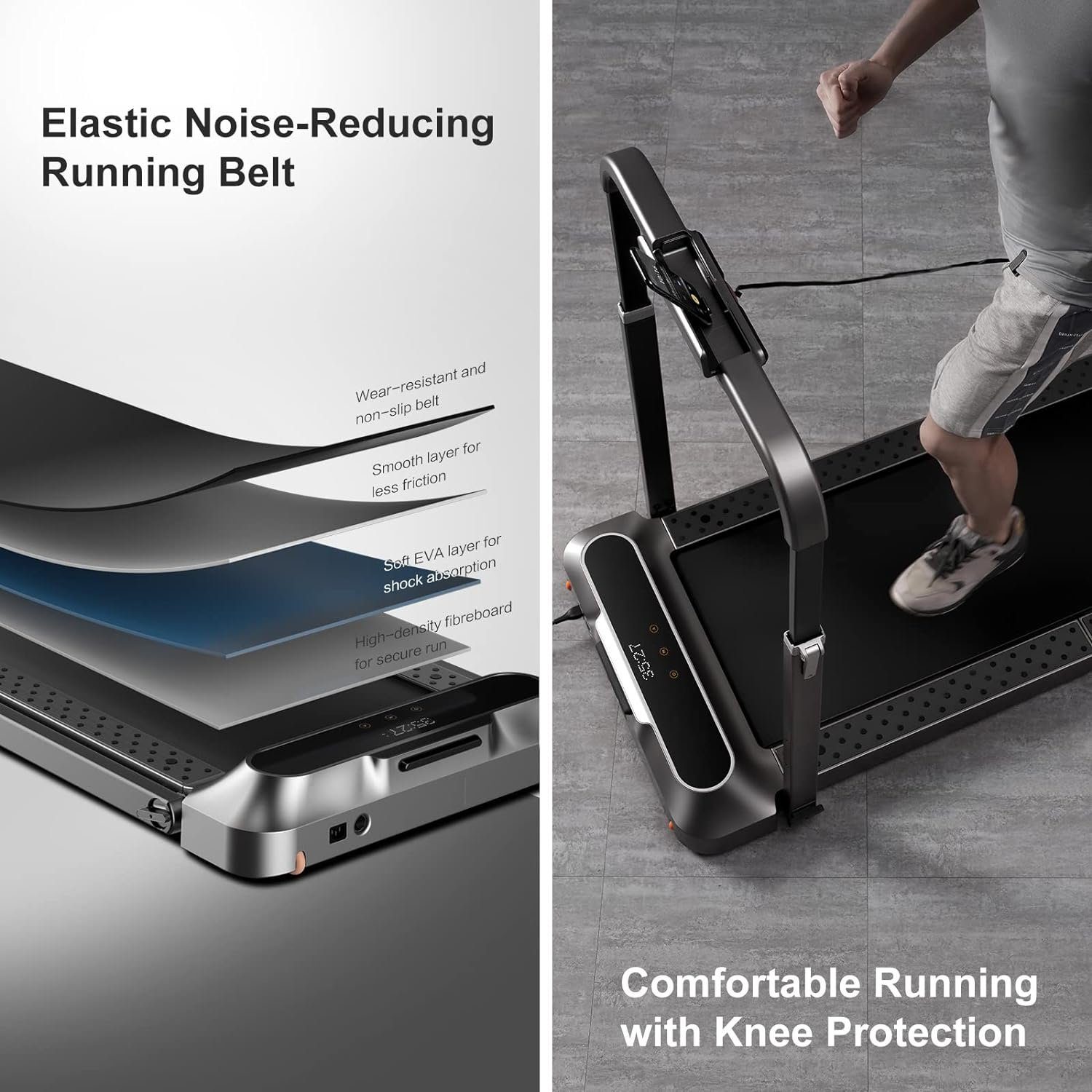 Walkingpad Laufband, Klappbar 0,5-12 km/h Elektrisch Walking Pad Laufband für Zuhause
