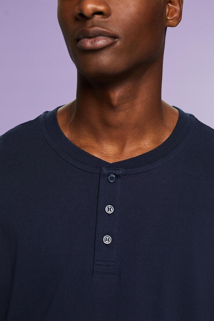 Jersey-Top im Henley-Stil