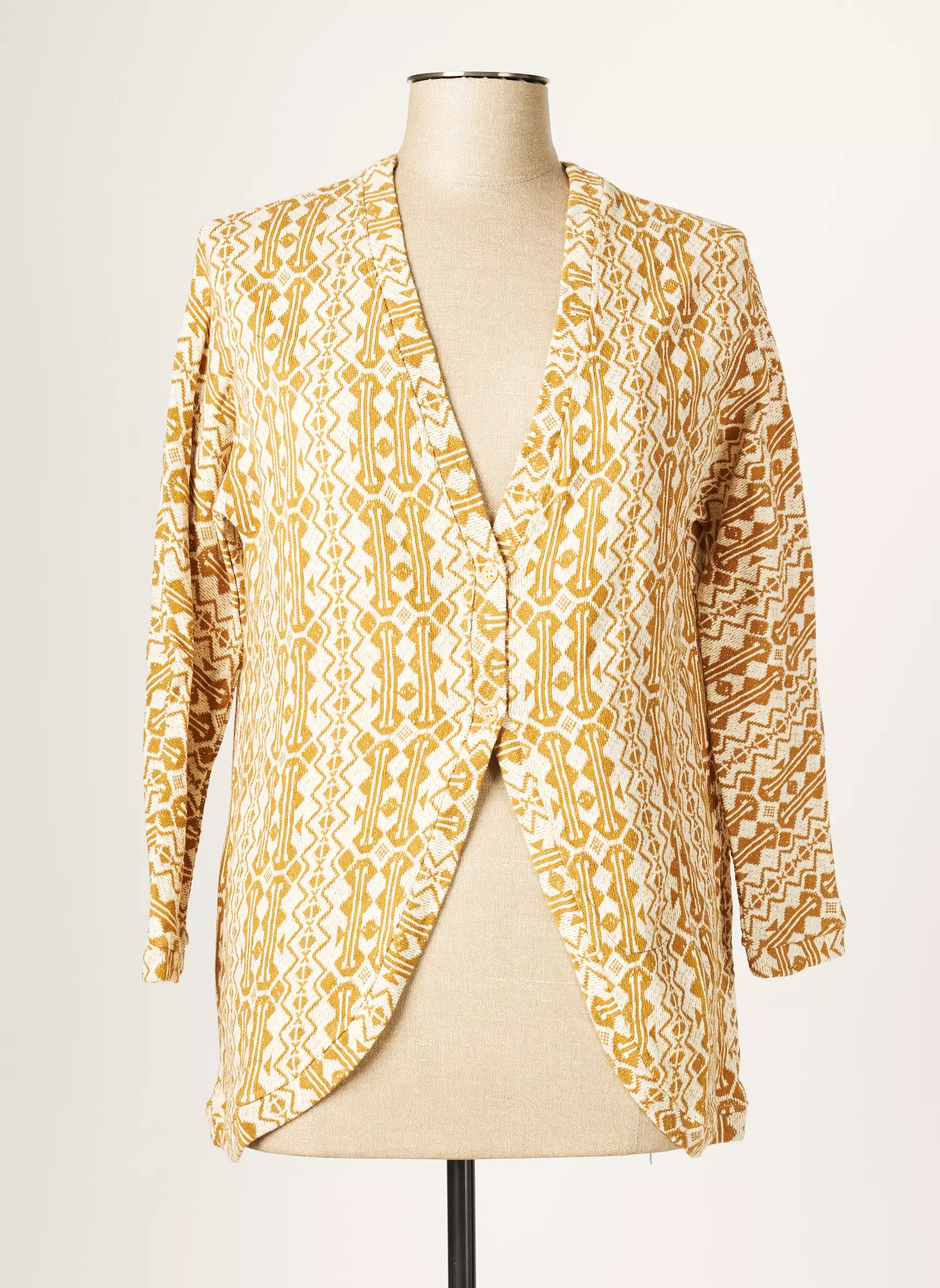 Blanc Boheme Cardigans Femme couleur beige