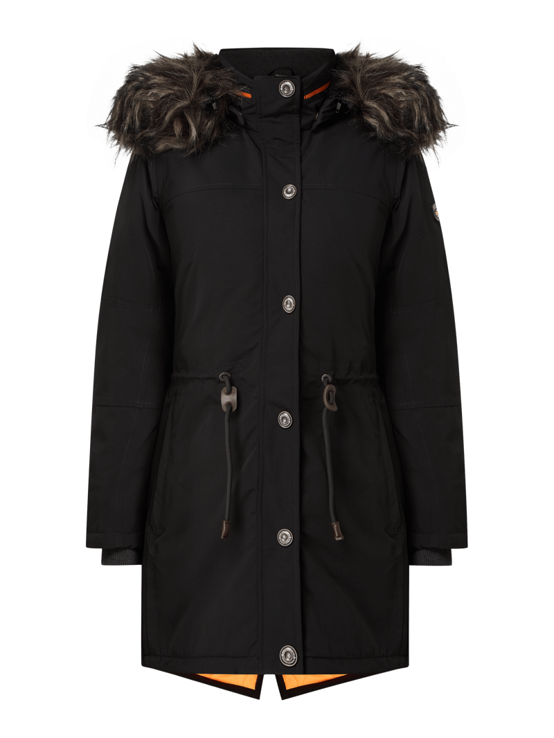 Funktionsjacke mit abnehmbarem Webpelz im Modell 'Wolkenlos 878' in schwarz