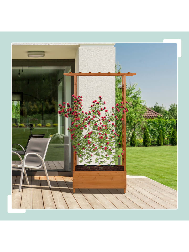 relaxdays Pflanzkasten-Rankgitter in Braun - (B)110 x (H)183 x (T)44 cm günstig kaufen onesize