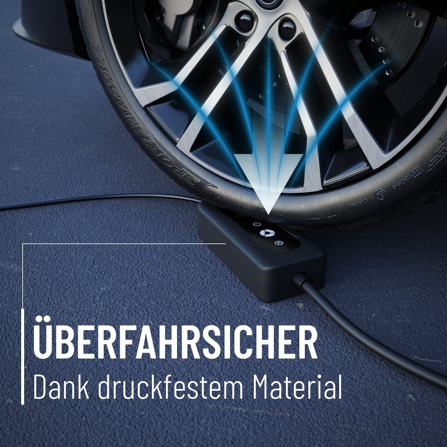 ABSINA Typ 2 Ladekabel Schuko 6 m, bis 3,7 kW & 16A, Ladeleistung einstellbar Elektroauto-Ladegerät (1-tlg)