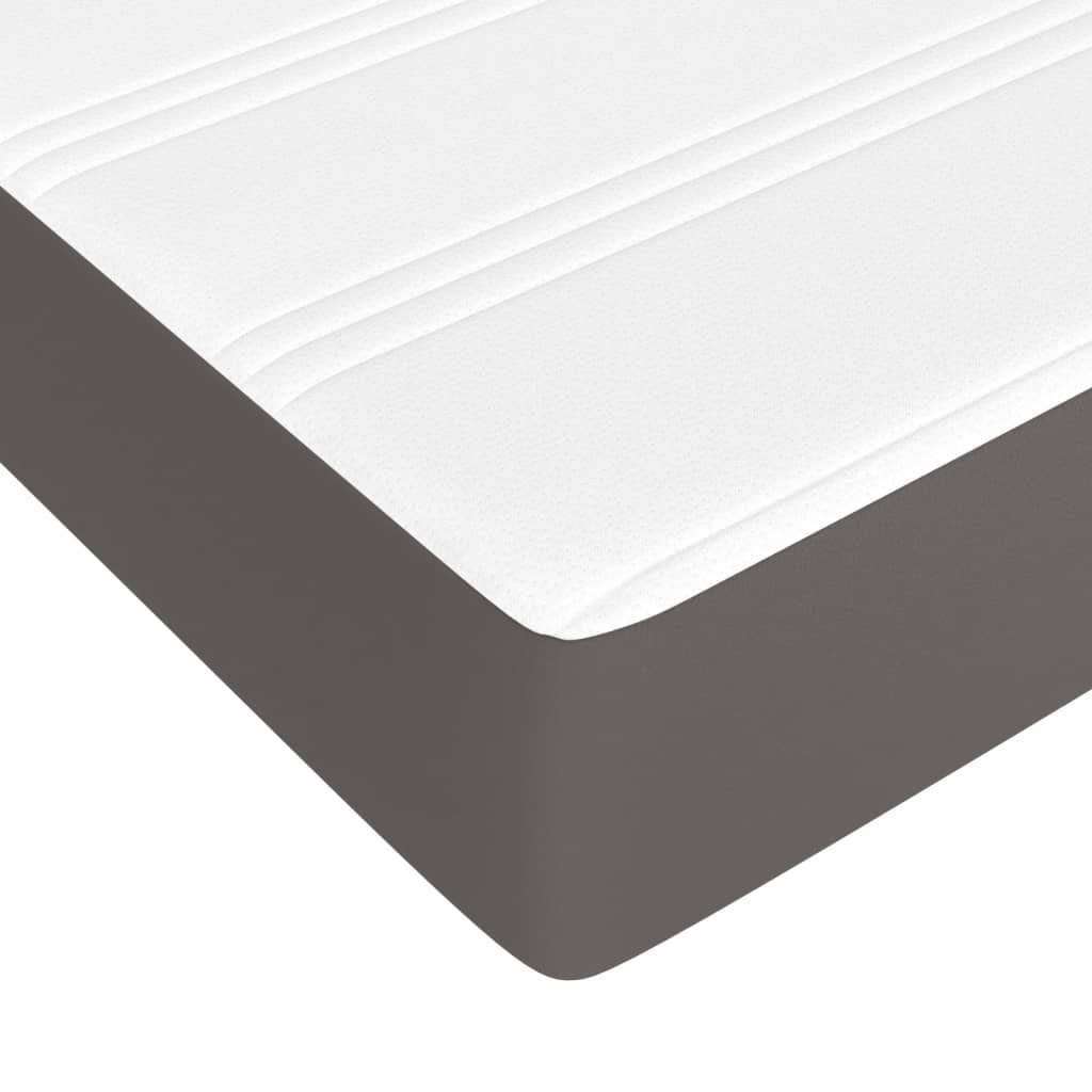Boxspringmatratze Taschenfederkernmatratze Grau 80x200x20 cm Kunstleder, vidaXL, 20 cm hoch