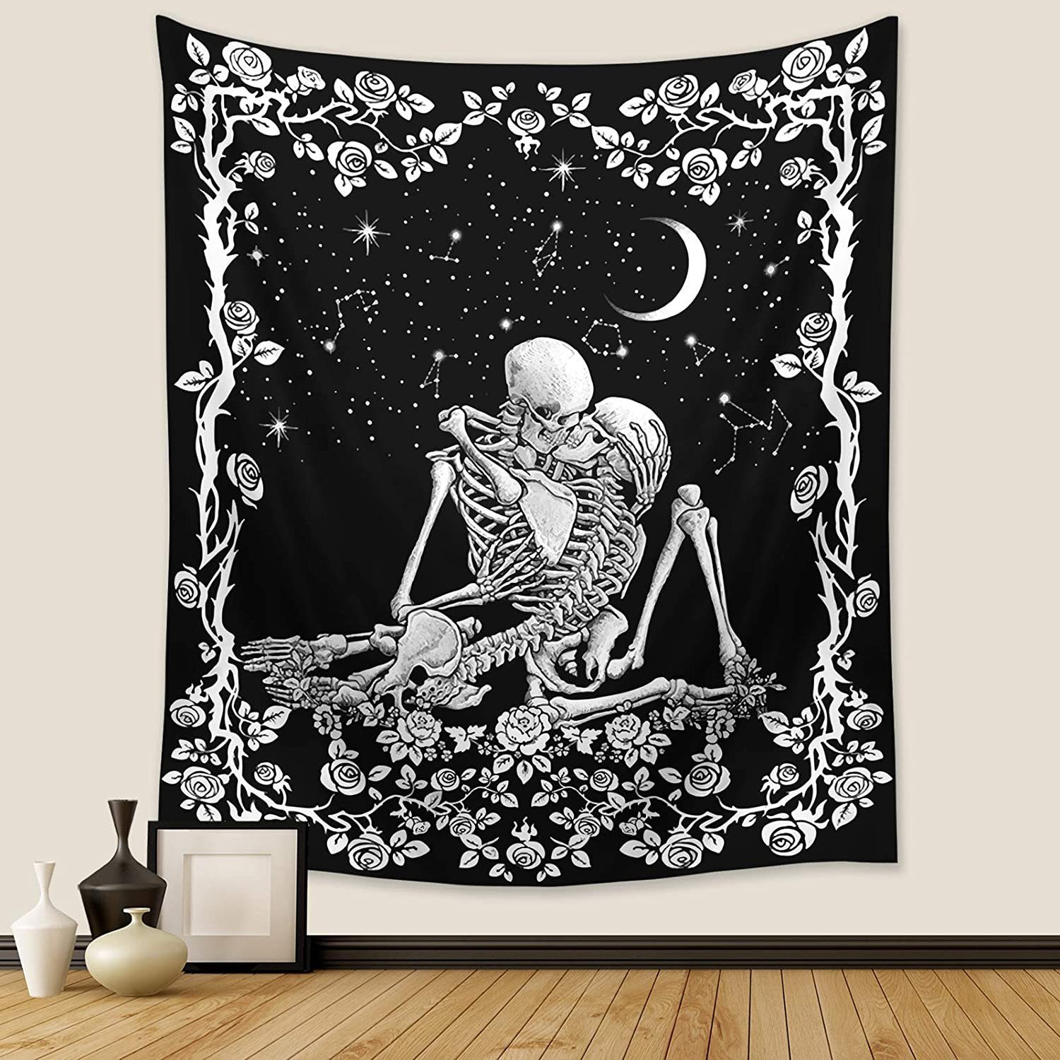 Wandteppich Kissing Lovers Skull Tapestry,für Wohnzimmer Schlafzimmer (51