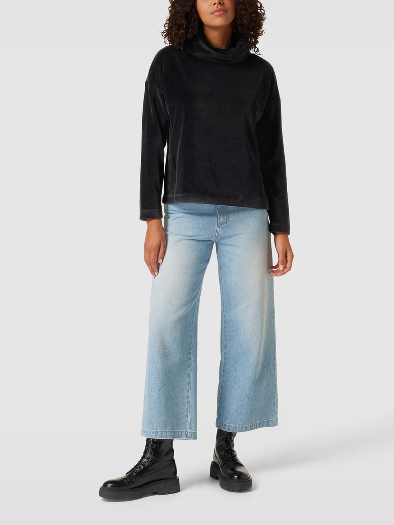 Sweatshirt mit Rollkragen Modell 'Greto' in schwarz