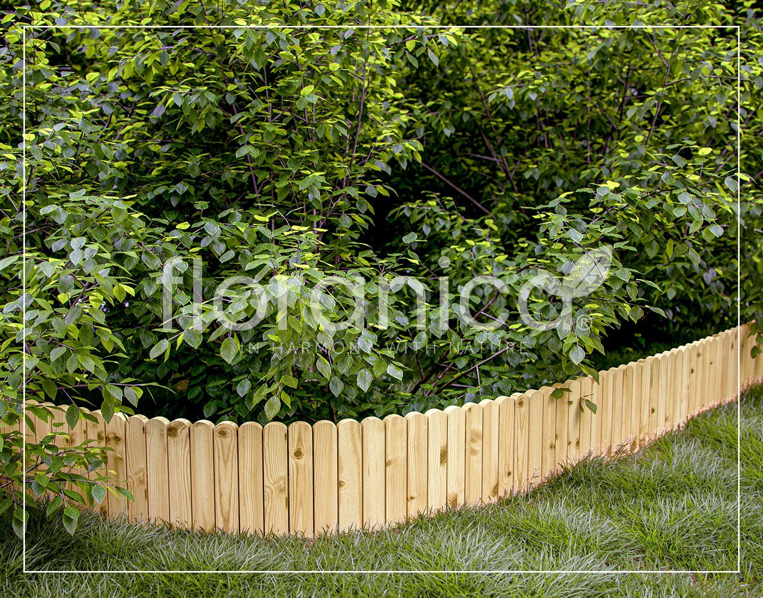 Floranica Beetbegrenzung, Rollborder Flexibler Holzzaun 203cm (kürzbar) Höhe: 10cm Unbehandelt