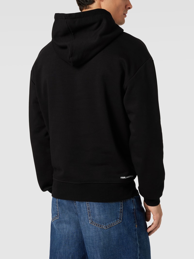 Hoodie mit Label-Prints in schwarz