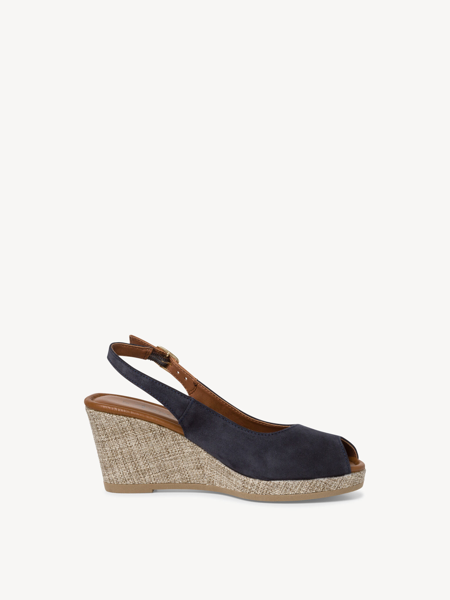 Sandale à talon en cuir - bleu